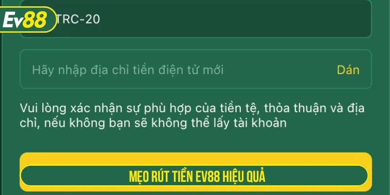 Mẹo rút tiền EV88 hiệu quả